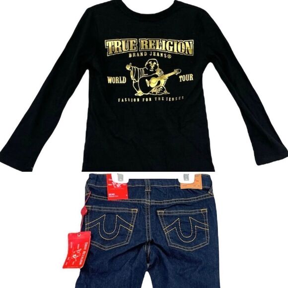 True Religion Buddha TShirt and Jean Set NWT - Picture 1 of 16